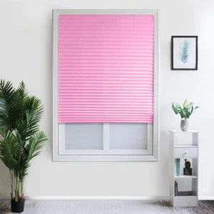 Bedroom Kitchen Pleated Shades Blinds Balcony Window Bathroom Blackout Curtain - Picture 1 of 24
