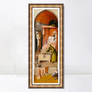 Lienzo enmarcado impresión Giclee Muerte y el avaro por Hieronymus Bosch arte de pared - Imagen 1 de 16