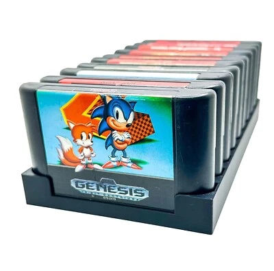10 Game Cartridge Holder for Sega Genesis - Mega Drive Game Organizer Tray