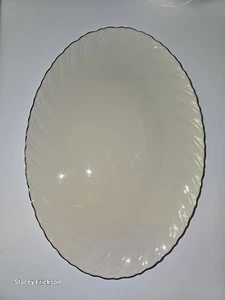 Vintage Lenox WEATHERLY Serving Platter Oval Platinum Medium - Picture 1 of 13