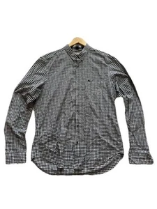 Burberry Brit Men Shirt Long Sleeves Cotton Black White Size L - Picture 1 of 5