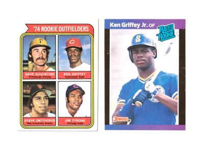 Donruss Baseball 1989 Ken Griffey Jr y 1974 Topps Ken Griffey Senior RC Ex+/Nm Foto 1 de 2