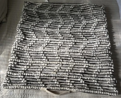 Xtra Large PILLOW  sham with handle 28" x 28" 100% cotton Beige Black Boho - Image 1 of 4