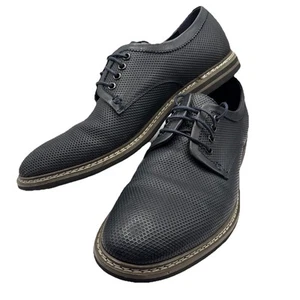 Men's Zanzara Hartung Navy Blue Leather Oxford Lace Up Dress Shoes Size 8.5 - Picture 1 of 24