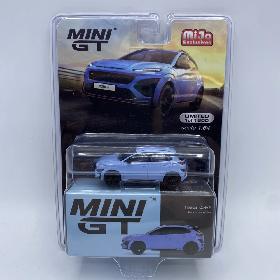 Mini GT Hyundai Kona N Performance Light Blue 1/64 Diecast Model Car MGT00450