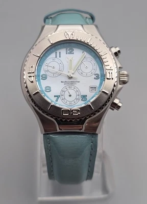 TechnoMarine Women's 40mm Chronograph Watch with light blue leather strap - Image 1 of 4