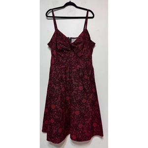 Stop Starin! Burgundy Lace Print Dress Size 26 Pinup Rockabilly Vintage Inspired - Picture 1 of 7