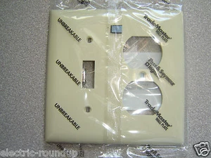 Lot 2, Pass & Seymour Trademaster TP18-I, 1 Toggle & Receptacle Ivory Wall Plate - Picture 1 of 3
