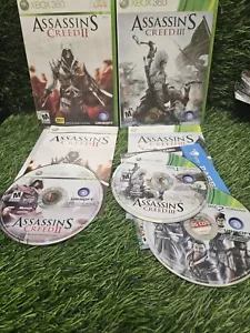 Microsoft Xbox 360 Assassin's Creed II & III Video Game 2009 LOT OF 2 - Picture 1 of 9