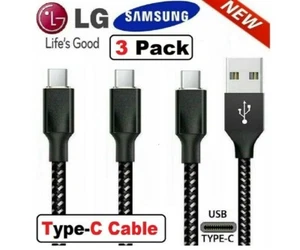 3 Pack Fast Charger Type C USB-C Cable For OEM Samsung Galaxy S10 S9 S8 Note 8  - Picture 1 of 12
