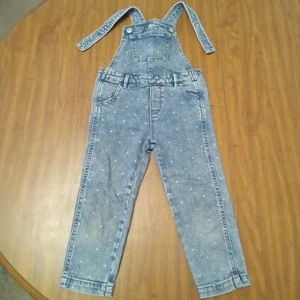 Old Navy Overalls Girls Polka dot Hearts Denim 4T Girls Kids Toddler - Picture 1 of 9