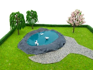 Model Duck Pond / Swan Lake / Diorama - OO - NEW - Picture 1 of 15