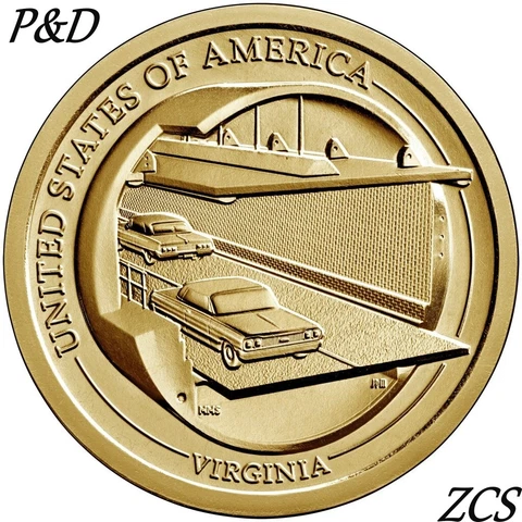 2021 P&D American Innovation $1 Dollar Coin Roll Mint Virginia Chesapeake Bay Cover