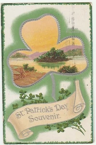 Vintage Postcard St. Patrick's Day Souvenir Lake Shamrock View Silver Trim - Picture 1 of 2