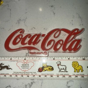 Vintage Coca-Cola Cursive Menu Board LOGO Sign Theater 5.5" RARE! Tabs Intact - Picture 1 of 3