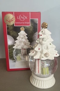LENOX “Let It Snow” White Christmas Tree Snowglobe 6” Gift Holiday - Picture 1 of 3