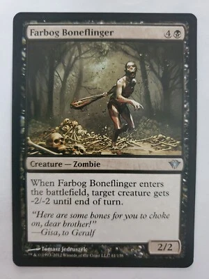 MTG Magic The Gathering Card Farbog Boneflinger Creature Zombie Black Dark Ascen - Image 1 of 2