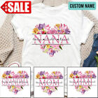 Personalized Floral Grandma Shirt, Grandma Watercolor Floral Mimi And Grandkids