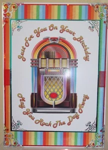 HANDMADE PERSONALISED MUSIC BIRTHDAY CARD WITH 1950'S-60'S ROCK & ROLL JUKEBOX - Picture 1 of 1
