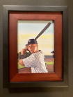 Derek Jeter Yankees 5X7 Post Card Watercolor By James Fiorentino Framed. Sharp!