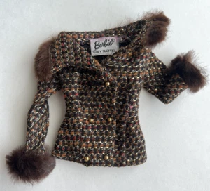 Vintage Barbie Saturday Matinee #1615 Fur JACKET COAT, Original 1965, TLC, READ, - Picture 1 of 6