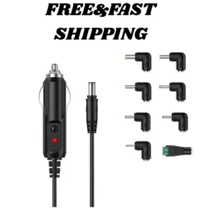 DC 12V 2A Car Charger Universal Power Cord 55X21Mm to Cigarette Lighter with 8 - Picture 1 of 7