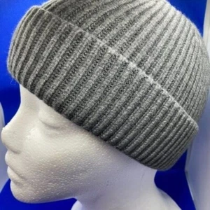 Gray Hat,Wool Fisherman Beanie,Skull Hat,Mens Skull Cap,Beanie Men,Mens Winter - Picture 1 of 9