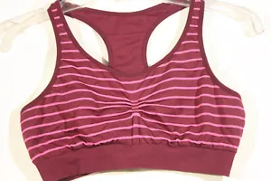 Aerie Sport BH Racerback weinrot rosa Streifen Größe L - Bild 1 von 6