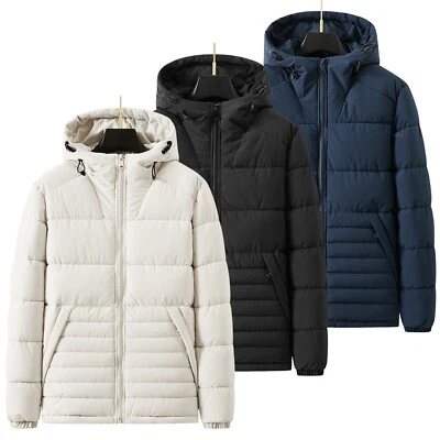 New Mens Hooded Down Sportswear Synthetic Padded Lightweight Insulated Jacket  - Image 1 of 4
