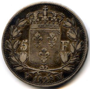 Charles X (1824-1830) 5 Francs 2e Type 1828 W Lille