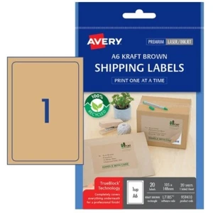 Avery L7185 Kraft Brown Shipping Labels A6 105 x 148 mm Laser Inkjet Permanent - Picture 1 of 1