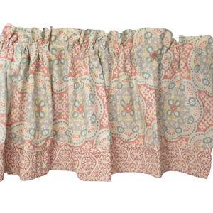 Waverly Home Classics 2 Valances Astrid Coral Red 52 X 20 Rod Pocket Layered - Picture 1 of 12