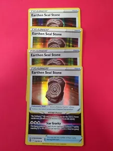 Pokémon Tempestad de Plata - 4x PIEDRA SELLO DE TIERRA - 154/195 Artículo - Casi Nuevo/M - Imagen 1 de 1