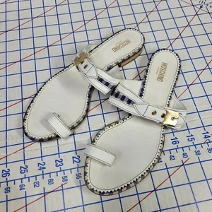 Moschino jeans scarpe donna 41 Europa 9,5 taglia US, 7,5 sandali UK piatti - Foto 1 di 13