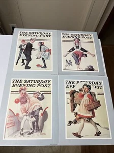 "Juego de 4 impresiones de Norman Rockwell The Saturday Evening Post 1983 10x12""" - Imagen 1 de 6