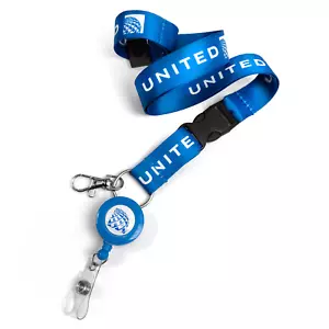 United Airlines Logo Lanyard Set - Foto 1 di 3