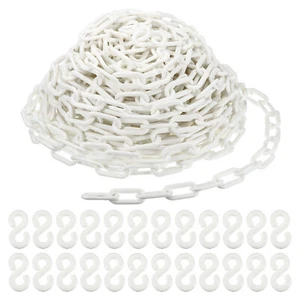 Plastic Chain Links 100 Foot 2" Safety Chains White Plastic Chains - Picture 1 of 7