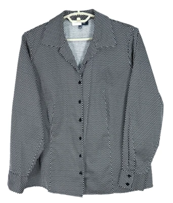 JONES WEAR STUDIO Womens Cotton Long Sleeve Blouse Polka Dots Multicolor Size 1X - Image 1 of 4