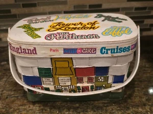 RARE! Vintage Caro Nan Signed Clothes Tree Picnic Basket Purse 1970's White - Picture 1 of 9