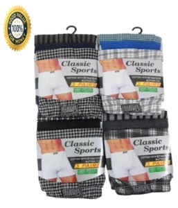 Mens Button Fly Natural Cotton Check Jersey BOXER SHORTS TRUNKS BRIEFS lot - Picture 1 of 1