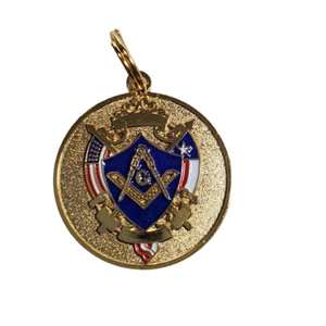 Texas Freimaurerlodge Medaillon Waco Grand Lodge nummeriert gold rot weiß & blau - Bild 1 von 5
