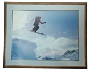 Extreme Male Skier Framed Print Art Large. P/U Available s.w. Chicago Suburb - Picture 1 of 4