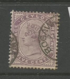 Ceylon SG195 1886 5c dull purple Used - Picture 1 of 1