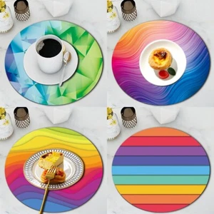 Drinks Coasters, Round Mugs Coasters Pads Mats Non Slip Placemats Table Mats UK - Picture 1 of 32