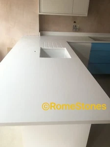 Quarz Arbeitsplatten schwarz grau-weiß - schwarz funkelnd, Lieferumfang & montiert £ 1150 - Bild 1 von 8