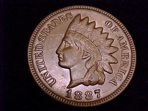 1887 Indian Head Cent, Extra Fine to About Uncirculated  Grade. A nice coin. - Picture 1 of 2