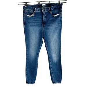 Jeans ajustados Good American Womans talla 16 buenas piernas azules bolsillos elásticos - Imagen 1 de 8