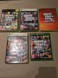 GTA Bundle x5 Grand Theft Auto Bundle Xbox 360 One Great Cond All Manuals & Maps - Picture 1 of 6