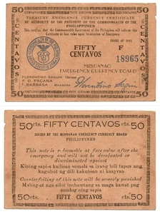 Philippines S484 50c Mindanao 1944 Circulating Bank Note WW2 Banknote Money - Picture 1 of 4