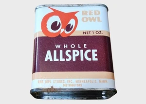 Vintage 1948 Red Owl Whole Allspice Tin 1 Oz Retro Kitchen Decor Minneapolis MN - Bild 1 von 6